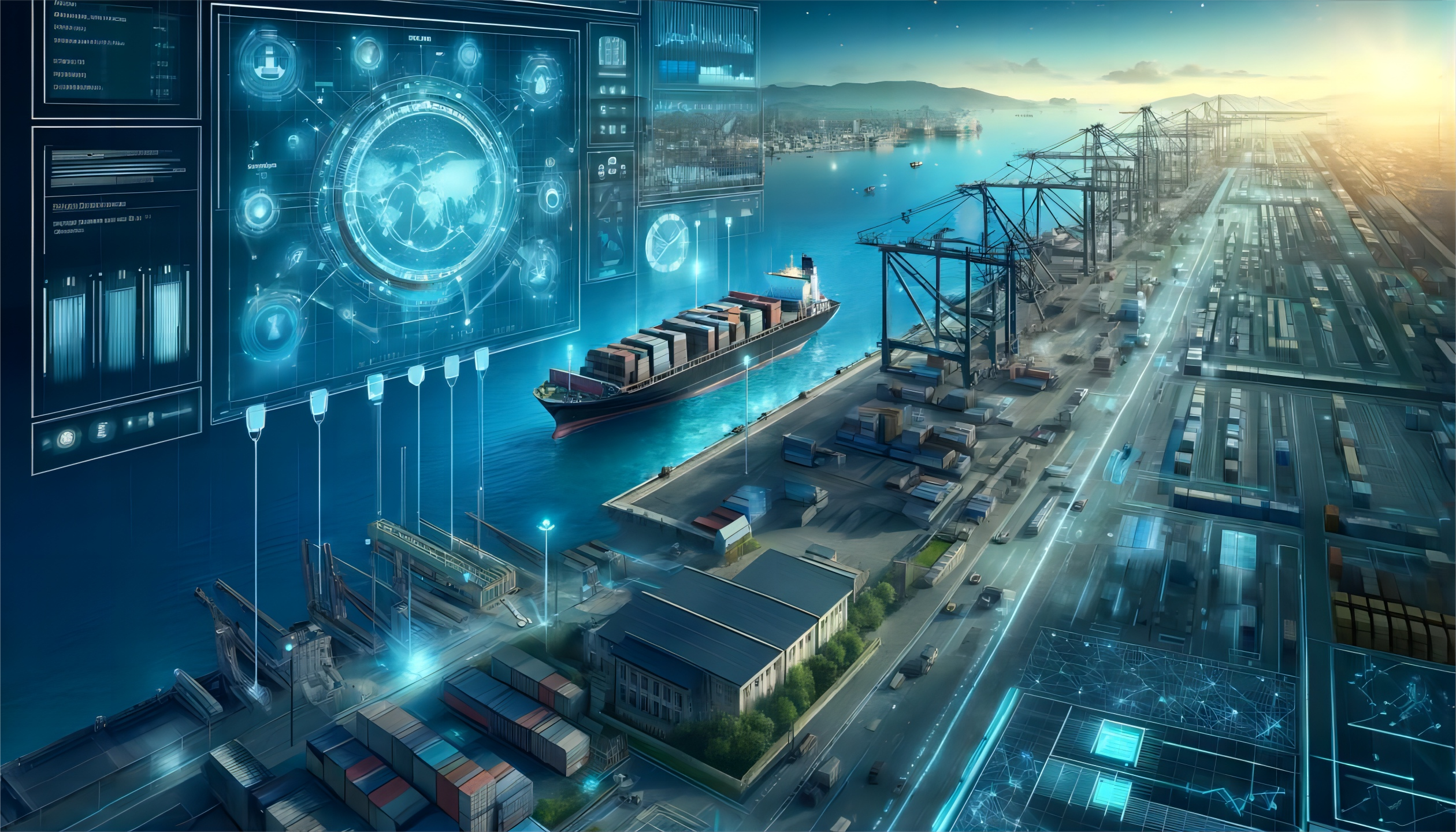 Logistics warehouse with organized cargo for international shipping