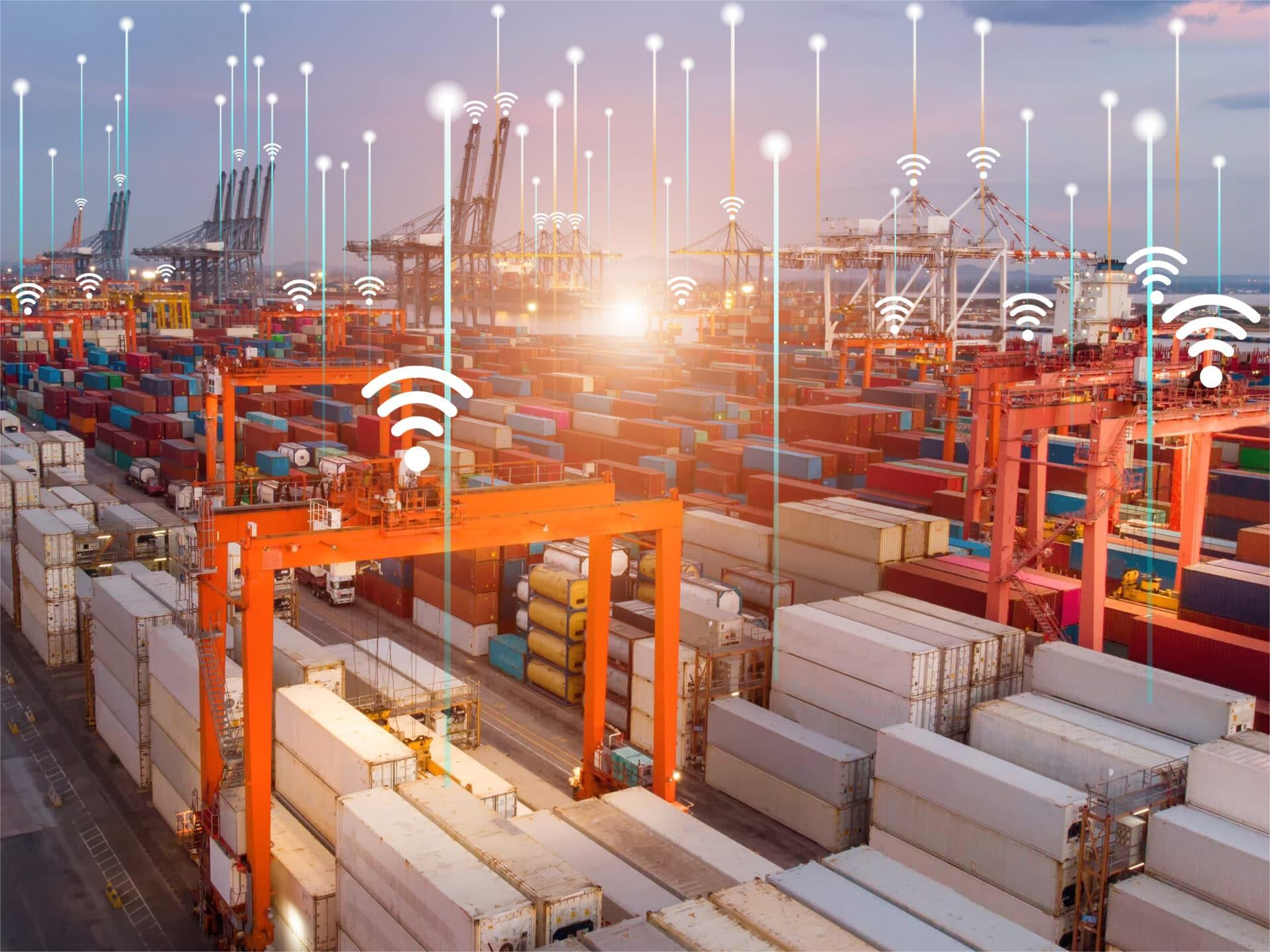 Cargo ship and freight train representing China to Europe shipping Germany