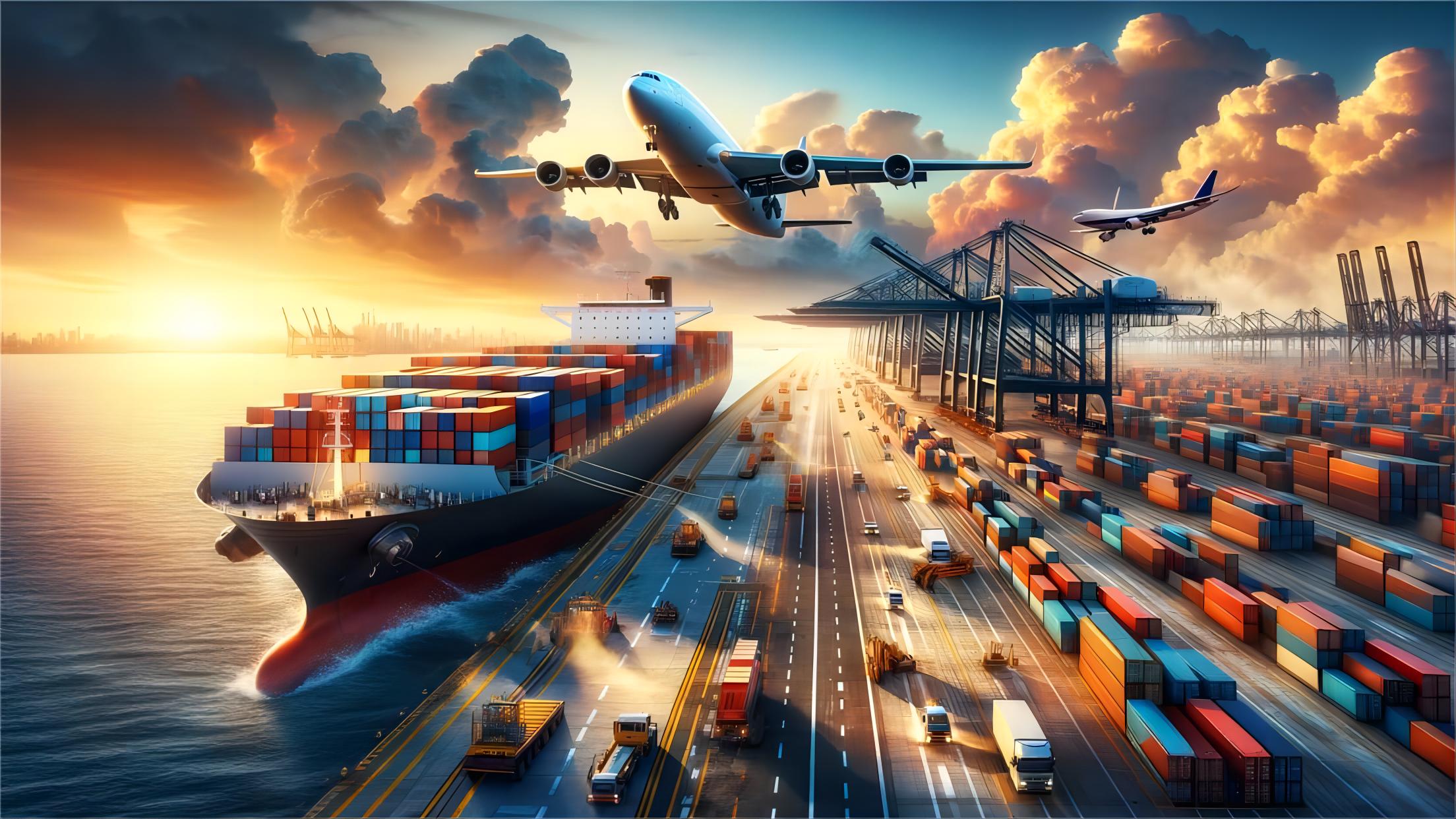 Professional logistics team managing sea freight documentation
