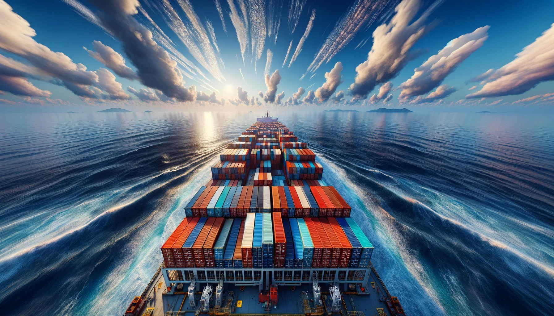 Cargo ship at port ready for shipping from China with tracking Italy