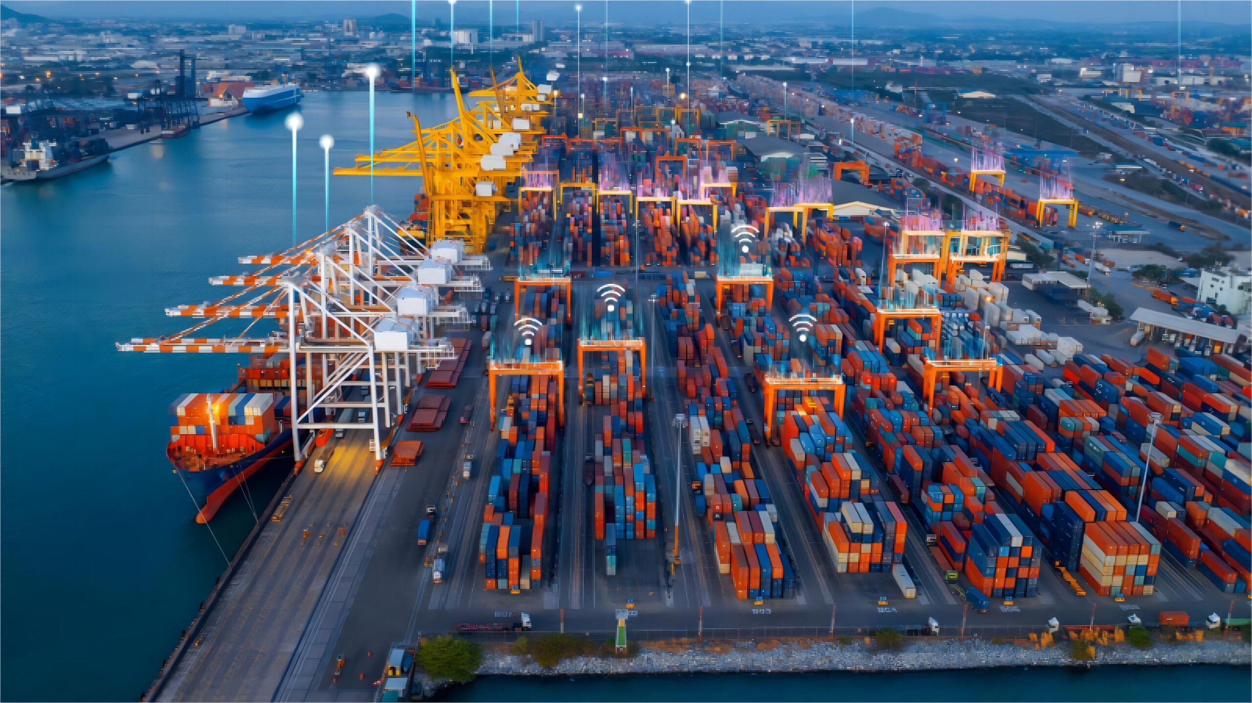 Professional logistics team reviewing shipping documents