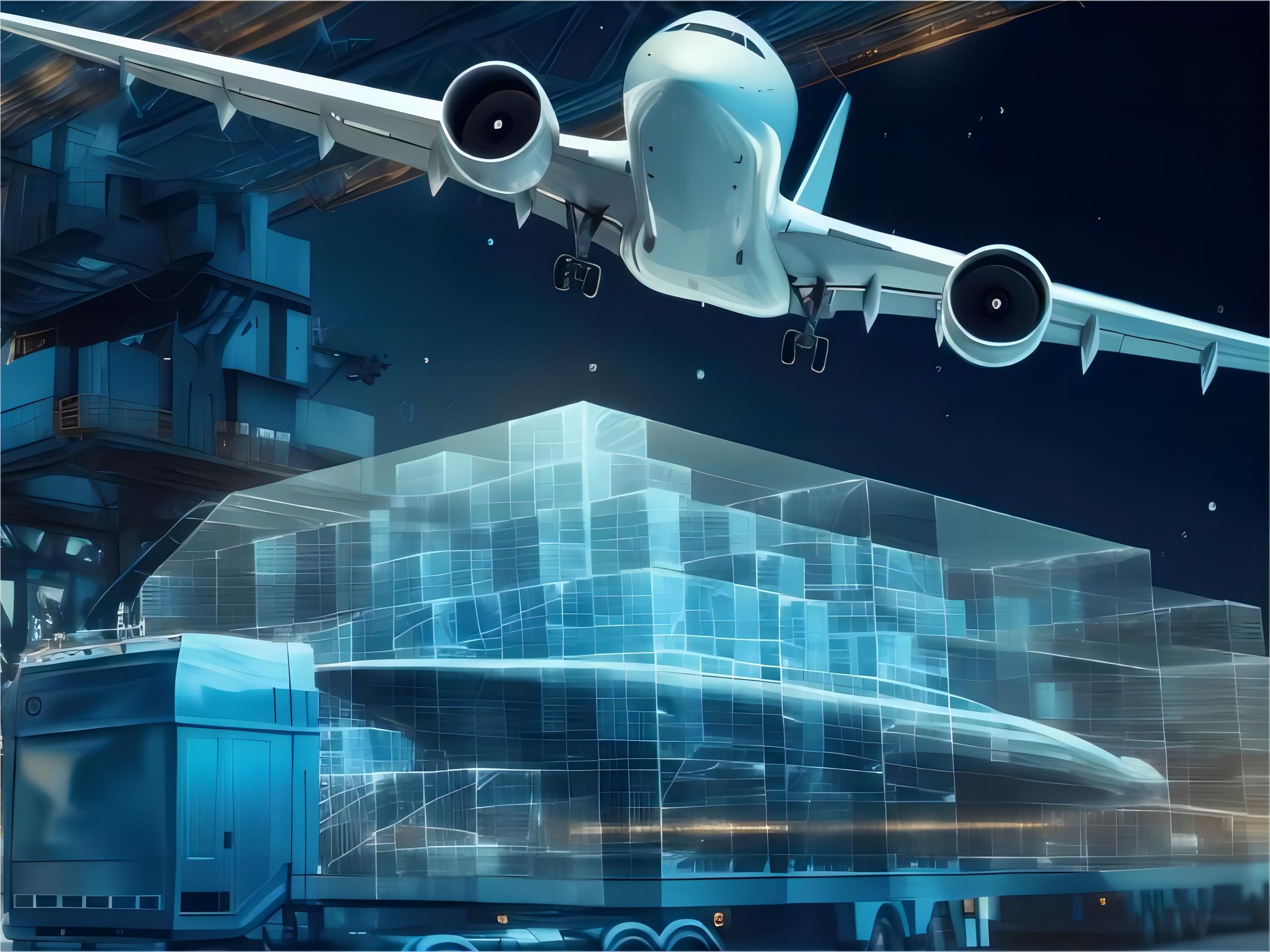 Warehouse workers preparing commercial goods for international shipping